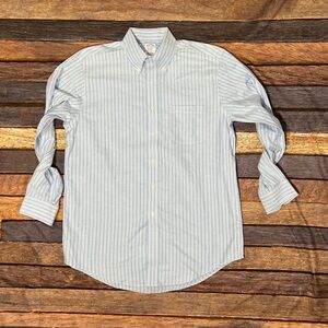 Brooks Brothers Men's Blue Classic 1818 Striped Dress Suit Shirt